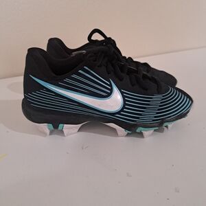 Nike Black and Blue Cleats Youth Size 1